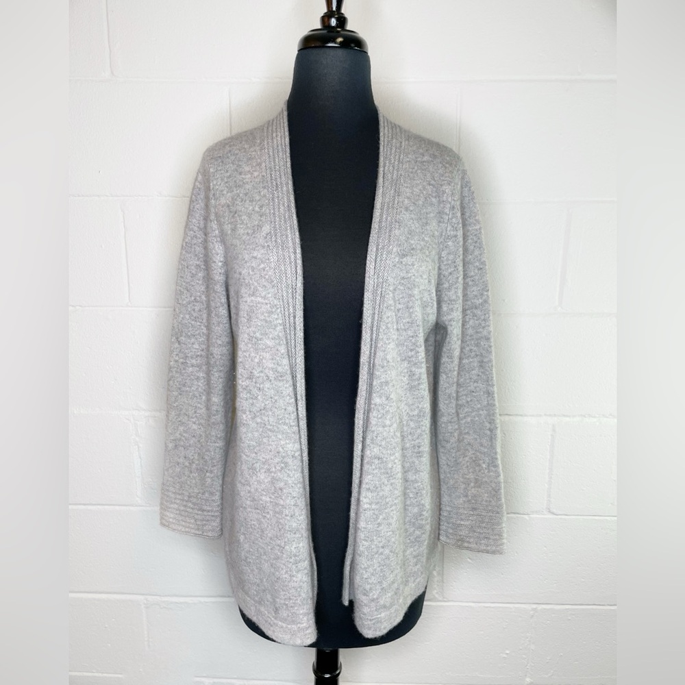 Charter Club Women’s Grey 100% Cashmere Cardigan Sweater Open Front